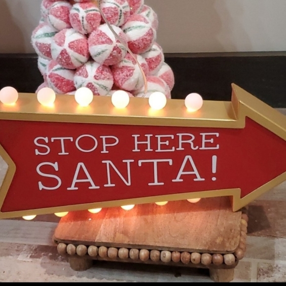 Santa Stop Here Marquee Sign-NWT - Picture 5 of 6